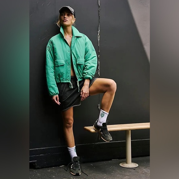 Free People Movement Women's Off The Bleachers Coaches Jacket in Lucky Charm - Picture 2 of 11